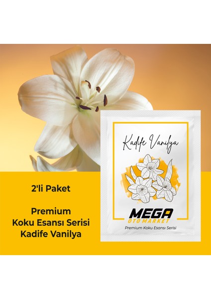 2'li Paket Araba Havalandırma Klima Koku Klipsi Yedek Kartuş Pedi 5 Ad. Premium Kadife Vanilya