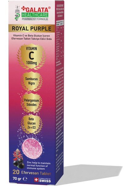 Royal Purple Sambucus N.,Pelergonium S.,1000 Mg C Vitamini 20 Eff