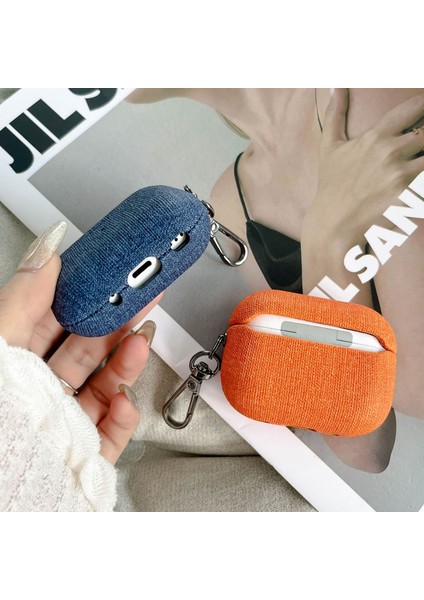 Airpodspro Bluetooth Kulaklık Kılıfı Için Denim Pu Kayış Askısı (Yurt Dışından)