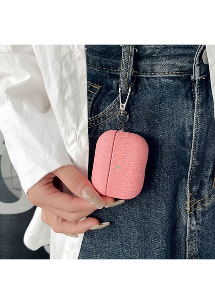 Airpodspro Bluetooth Kulaklık Kılıfı Için Denim Pu Kayış Askısı (Yurt Dışından)