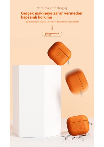Yumuşak Kabuk Puderi Litchi Her Şey Dahil Airpods Pro2 Kulaklık Kılıfı (Yurt Dışından)