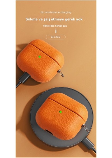 Yumuşak Kabuk Puderi Litchi Her Şey Dahil Airpods Pro2 Kulaklık Kılıfı (Yurt Dışından)