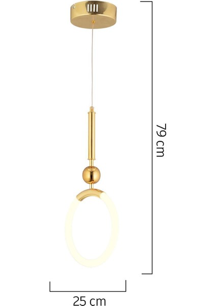 Struer Tekli Gold Ledli Modern Koridor, Yatak Odası Salon Sarkıt LED Avize modelleri