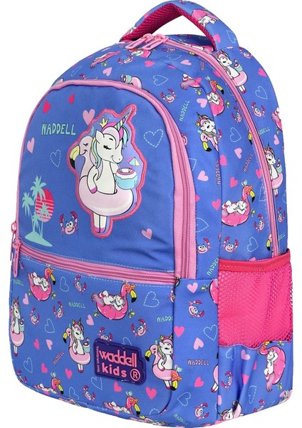 Lisanslı Unicorn Deri Nakış Desenli Ilkokul Sırt Çantası & Beslenme Çantası