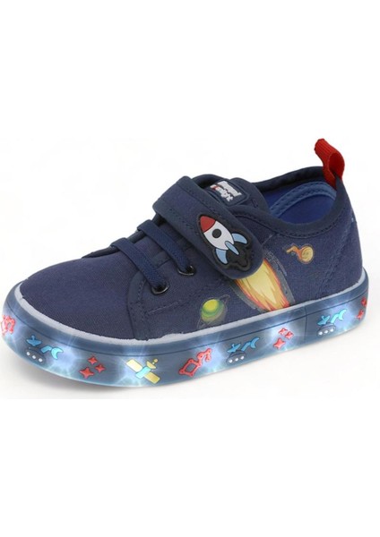 Uzay Figürlü Cırtlı Işıklı Spor Erkek Çocuk Ayakkabı