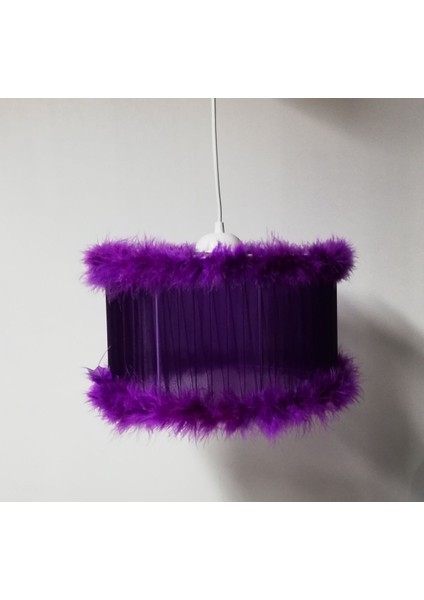 Beyaz Kırmızı Pembe Siyah Kız Erkek Çocuk Odası Tüylü Avize Yatak Odası Avizesi Çap 30 cm