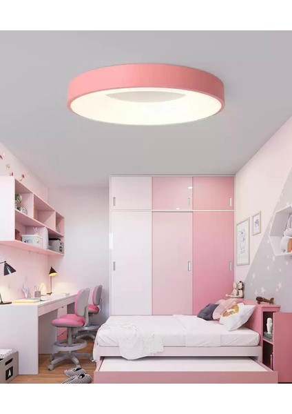 3ışık Renkli, 50 cm Çocuk Odası,yatak Odası, Çember LED Tavan Lambası, Modern Aydınlatma, Avize