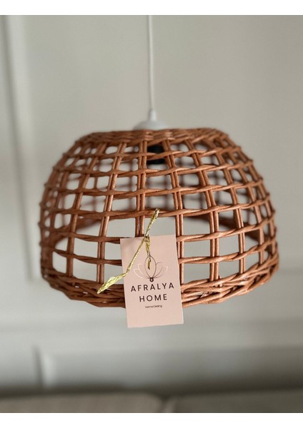 Salon-Yatak Odası-Mutfak Avizesi Rattan Craftpaper El Yapımı Avize (Duy Dahil) (Hasır- Rattan)