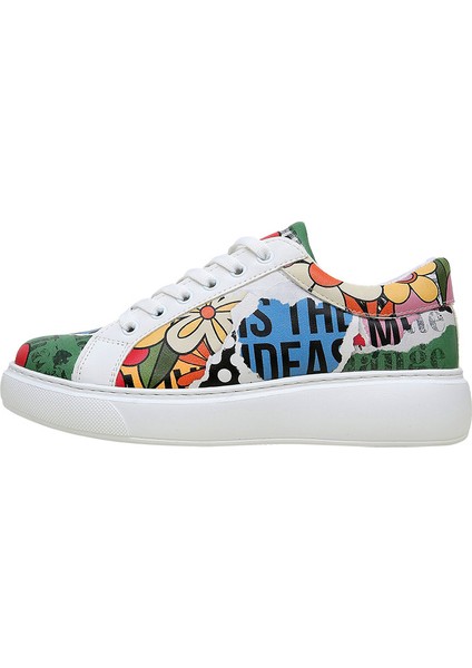 Kadın Vegan Deri Çok Renkli Sneakers - Creative Mess Tasarım modelleri