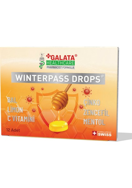 Winterpass Drops Bal,limon,çinko 12 Adet