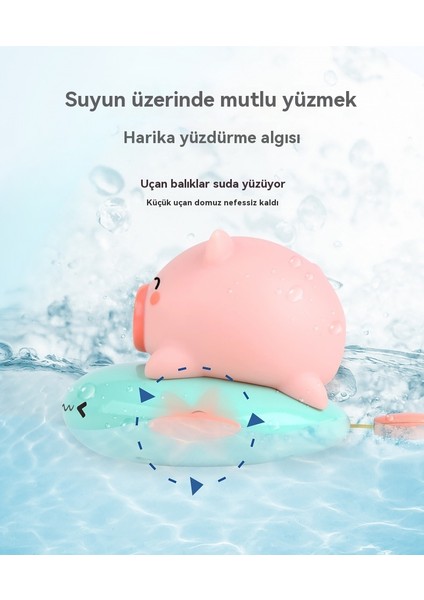 Çocuk Saat Sürme Domuz Sürme Uçan Balık Çekme Hattı Su Püskürtme Yüzme Oyuncak (Yurt Dışından)