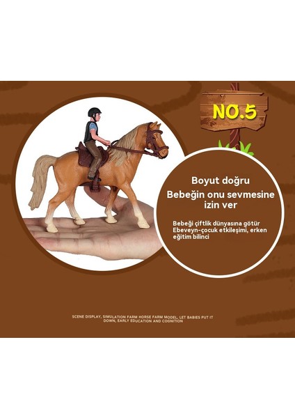 Simülasyon Şövalye Yarış Çiftliği Hayvan Modeli Süsler (Yurt Dışından)
