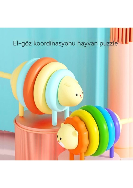 Hayvan Puzzle Erken Eğitim Puzzle Gökkuşağı Çember Oyuncak (Yurt Dışından) fiyatları