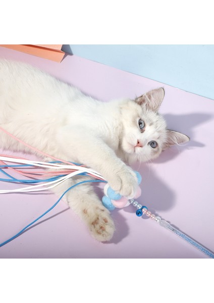 Peri Komik Kedi Sopa 40CM Boncuklu El Yapımı Komik Kedi Sopa Oyuncak (Yurt Dışından)