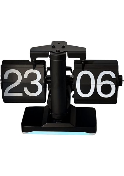 Retro Modern Tarz LED Işıklı Dekoratif Lüks Hediyelik Çevirmeli Flip Masa Konsol Saati