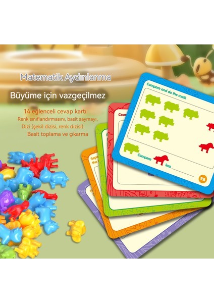 59 Adet Paket Çocuk Gökkuşağı Sayma Yumuşak Tutkal Hayvan Oyuncak (Yurt Dışından)