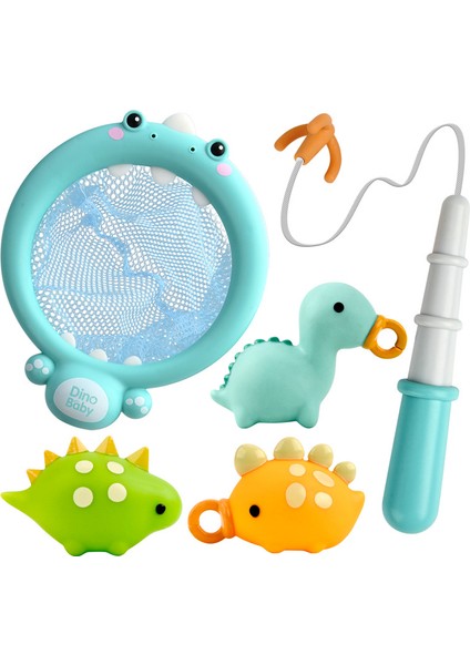 Yaz Çocuk Dinozor Net Balıkçılık Banyo Banyo Oyuncakları (Yurt Dışından)