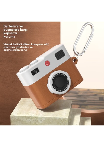 Sevimli Ins Retro Kamera Için Airpods 3 Nesil Kulaklık Kılıfı (Yurt Dışından)