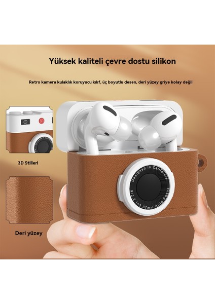 Sevimli Ins Retro Kamera Için Airpods 3 Nesil Kulaklık Kılıfı (Yurt Dışından)