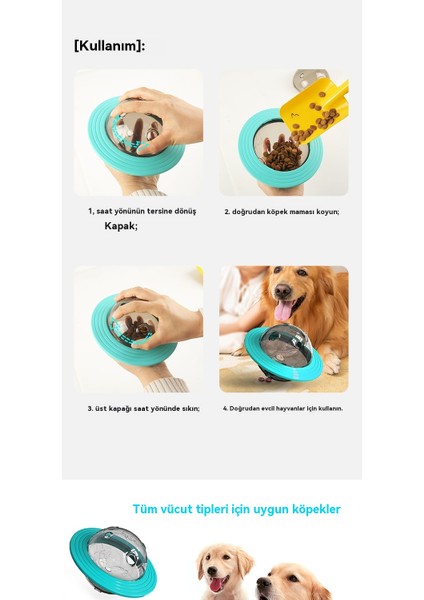 Evcil Köpek Isırmaya Dayanıklı Oyuncak Frizbi Ufo Kaçak Topu (Yurt Dışından)