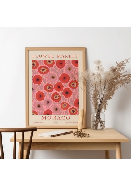 Art-Flower Market - Monaco Ahşap Çerçeveli Tablo