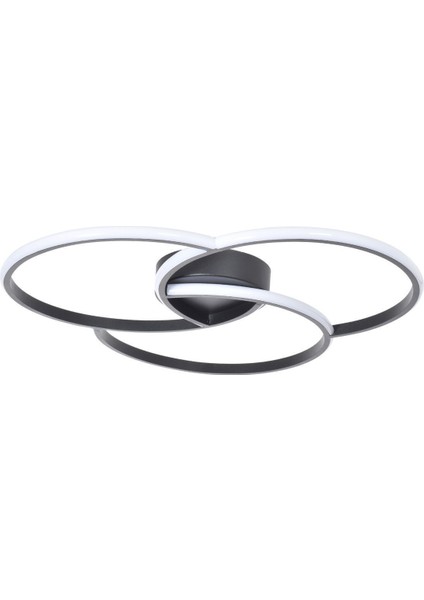 Troy Modern Tasarım Yatak Odası - Salon - Mutfak Siyah Renk Beyaz Ledli 3 Lü LED Avize