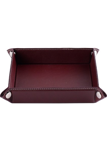 Masaüstü Organizer Düzenleyici Deri Dekoratif Sepet Kare Desktop Organizer Rainbow Vegan 16,5X16,5 cm fiyatları