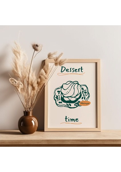 Art-Ahşap Çerçeveli "dessert Time" Tablo