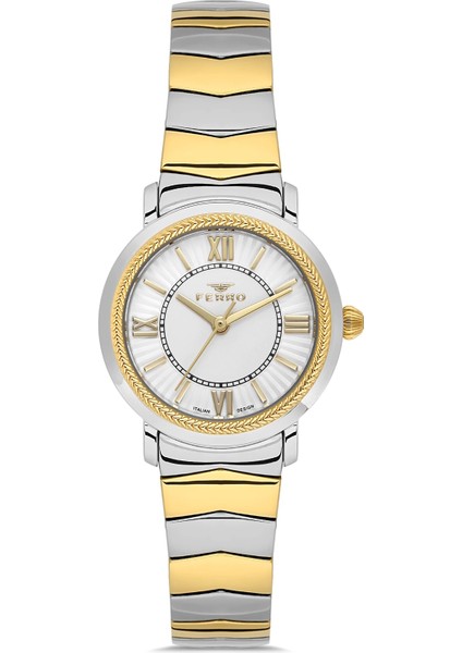 Sarı ve Gümüş Çelik Kordon Kadın Kol Saati FL43009A-D