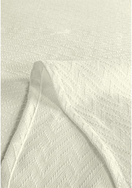 %100 Pamuk Doria Krem Tek Kişilik Pike Takımı 160 x 230 cm