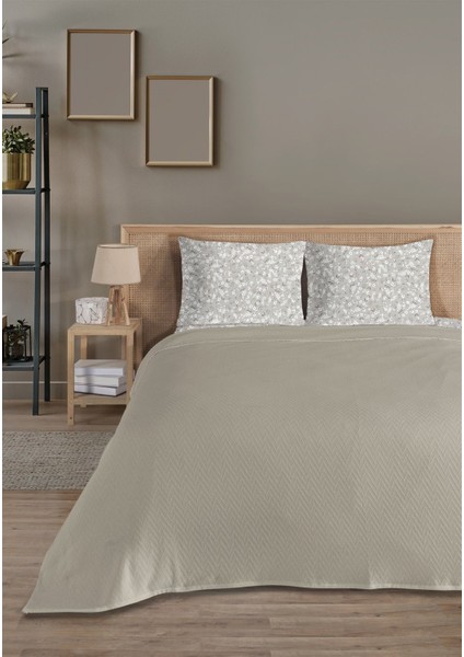 %100 Pamuk Doria Toprak Tek Kişilik Pike Takımı 160 x 230 cm