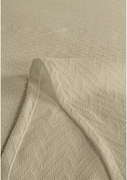%100 Pamuk Doria Bej Tek Kişilik Pike Takımı 160 x 230 cm