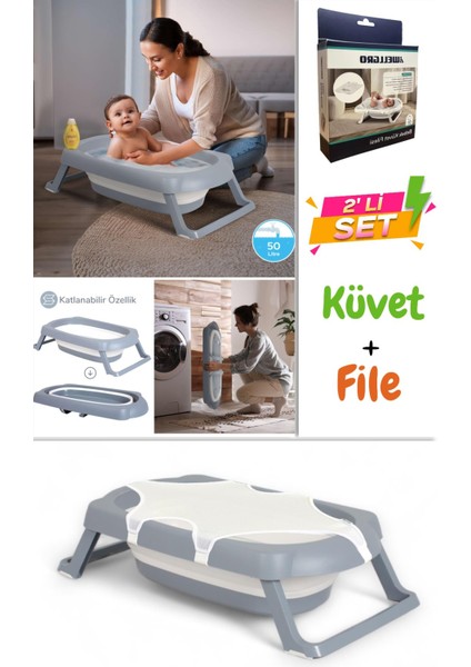 2 Parça Katlanır Bebek Küveti ve Filesi, Katlanır Küvet