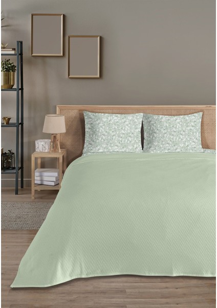 %100 Pamuk Doria Mint Tek Kişilik Pike Takımı 160 x 200 cm