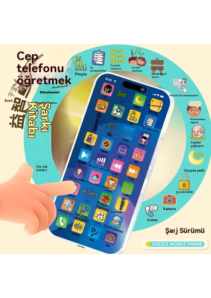 Çocuk Cep Telefonu Akıllı Erken Eğitim Öğrenme Makinesi Müzik Oyuncak (Yurt Dışından) modelleri