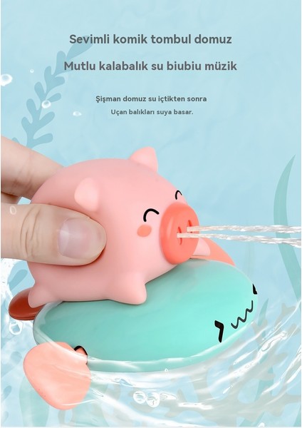 Çocuk Saat Sürme Domuz Sürme Uçan Balık Bebek Çekme Hattı Su Püskürtme Yüzme Oyuncak (Yurt Dışından) fırsatları