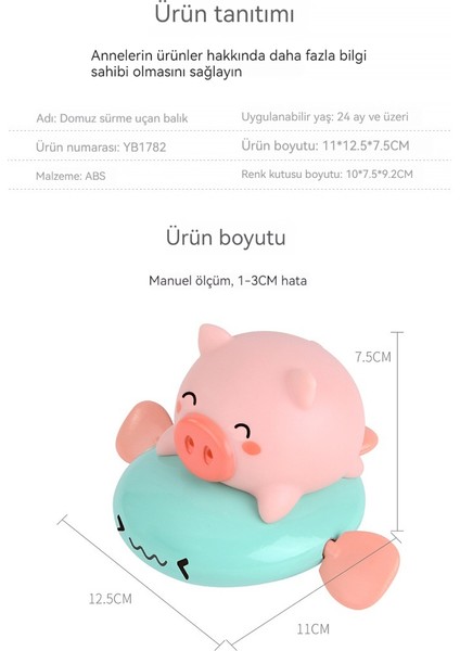 Çocuk Saat Sürme Domuz Sürme Uçan Balık Bebek Çekme Hattı Su Püskürtme Yüzme Oyuncak (Yurt Dışından) indirimleri
