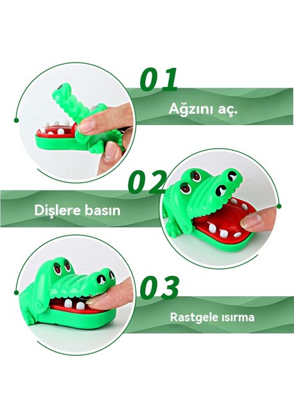 Çocuk Isırma El Oyuncak Mini Isırma Parmak Büyük Ağız Timsah Diş Çekimi (Yurt Dışından)