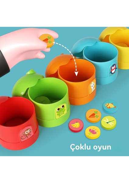 Çocuk Renk Sınıflandırma Bardak Kutusu Masa Oyunu Aydınlanma Bilişsel Oyuncak (Yurt Dışından)