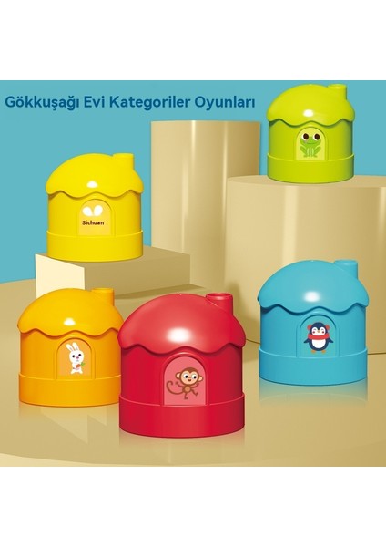 Çocuk Renk Sınıflandırma Bardak Kutusu Masa Oyunu Aydınlanma Bilişsel Oyuncak (Yurt Dışından)