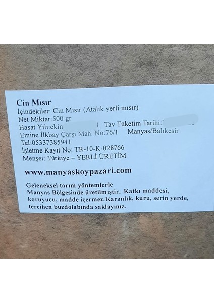Doğal Ata Tohumdan Yerli Cin Mısır 500 gr Gdo'suz fiyatları