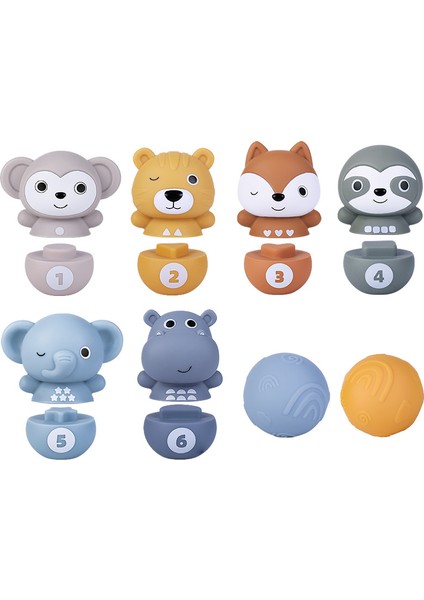 Bebek Yığılmış Bowling Yumuşak Kauçuk Bloklar El Topu Eğitici Oyuncaklar (Yurt Dışından)