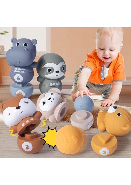 Bebek Yığılmış Bowling Yumuşak Kauçuk Bloklar El Topu Eğitici Oyuncaklar (Yurt Dışından) modelleri