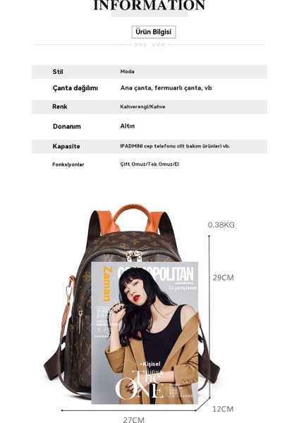 Omuz Çantası Presbiyeli Avrupa ve Amerikan Retro Büyük Kapasiteli Sırt Çantası (Yurt Dışından) modelleri