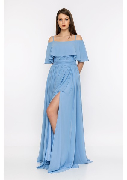 Invidia Madonna Yaka Yırtmaçlı Abiye