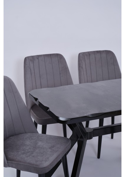 Kütük Milano Mdf Lak Mutfak Masa Sandalye Takımı 70X120