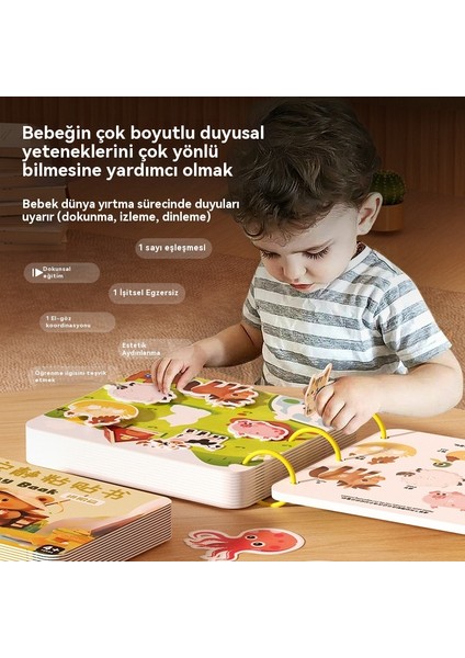 Bebek Aydınlanma Erken Eğitim Üç Boyutlu Sessiz Yapıştırma Kitabı Eğitici Oyuncaklar (Yurt Dışından)