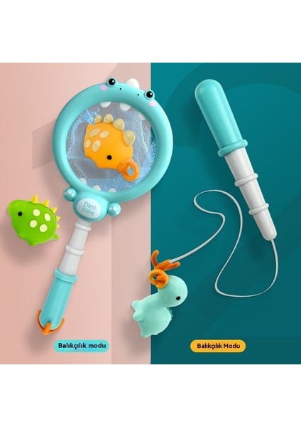 Yaz Çocuk Dinozor Net Balıkçılık Banyo Banyo Oyuncakları (Yurt Dışından)