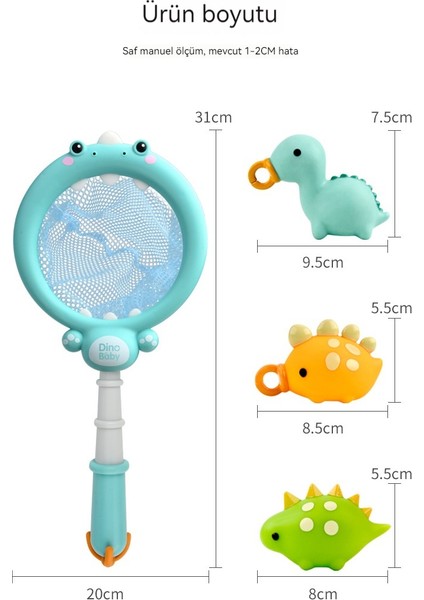 Yaz Çocuk Dinozor Net Balıkçılık Banyo Banyo Oyuncakları (Yurt Dışından)