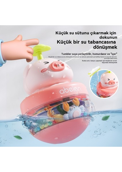 Su ve Kara Çift Kullanımlı Sevimli Tumbler Kurbağa Domuz Püskürtme Oyuncak (Yurt Dışından)